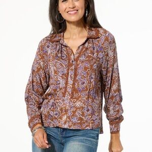 Democracy Button-Front Crochet Inset
